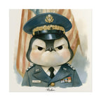 Three Star General Penguin Wall Art Print – Funny Military Penguin Poster, Cute Animal Office Decor - Nimbun Art - Frame not included