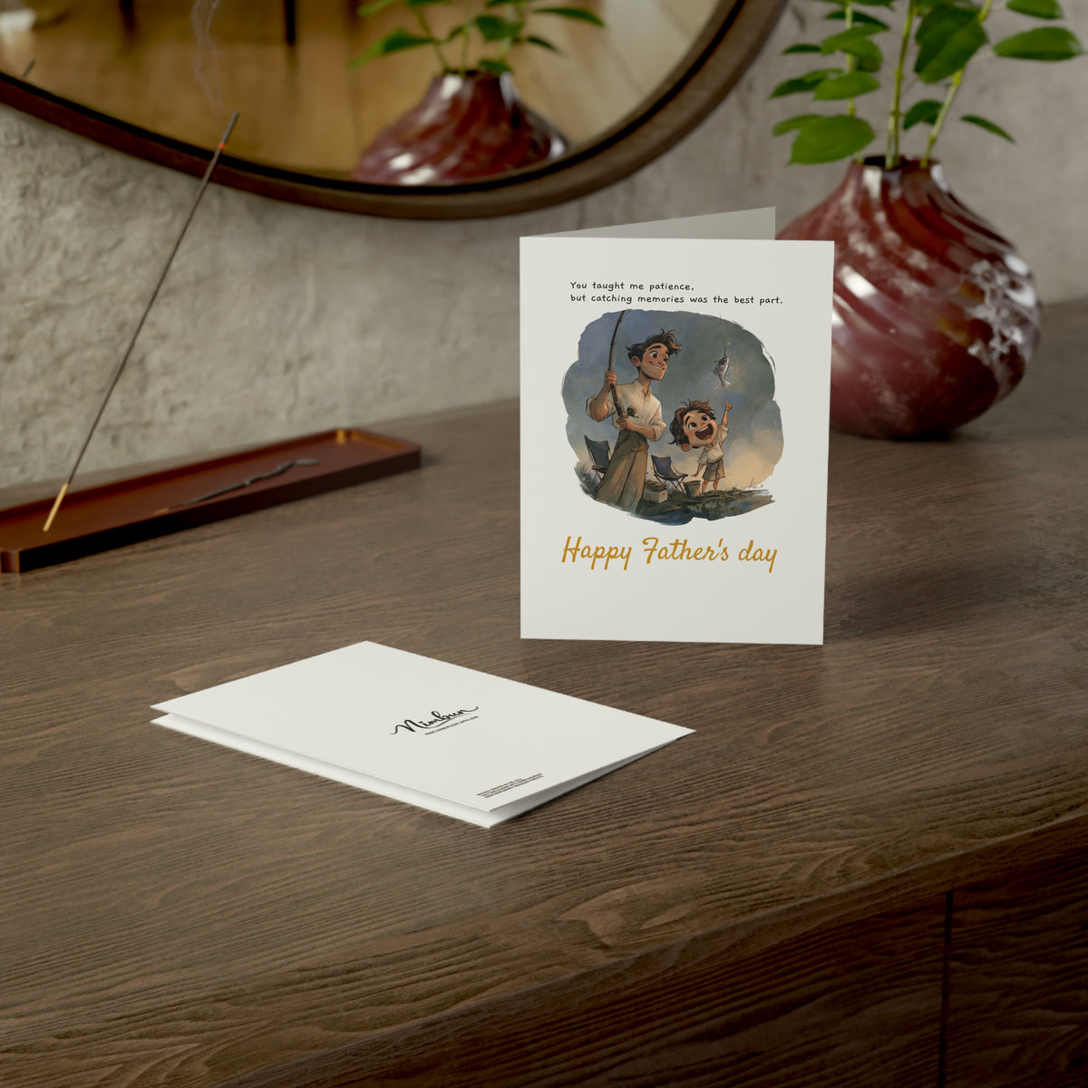 Fishing Dad Card – Personalized Father's Day or Birthday Card from Son, Sentimental Father Son Fishing Keepsake