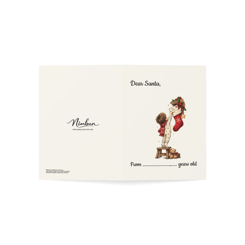 Dear Santa Card – Letter to Santa Christmas Card for Boys, Christmas Wish List Card, Kids Holiday Activity Greeting Card