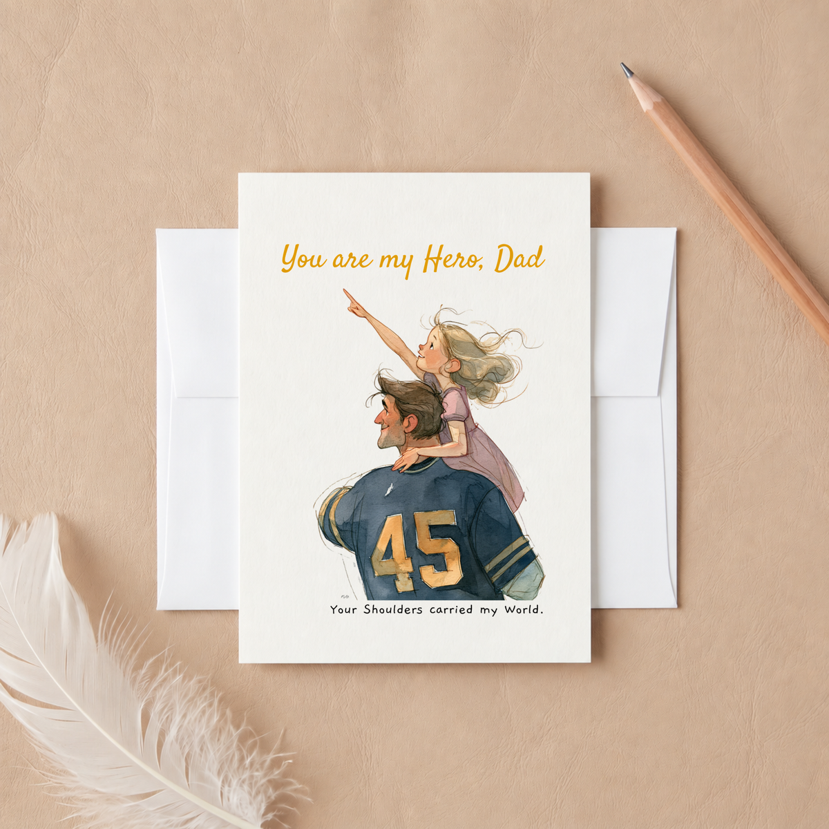 Personalized Card for Dad – Custom Message Birthday or Father's Day Card from Daughter, Sentimental Father Greeting Card