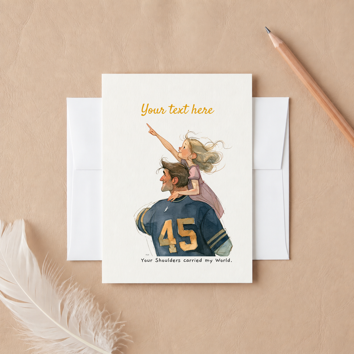 Personalized Card for Dad – Custom Message Birthday or Father's Day Card from Daughter, Sentimental Father Greeting Card