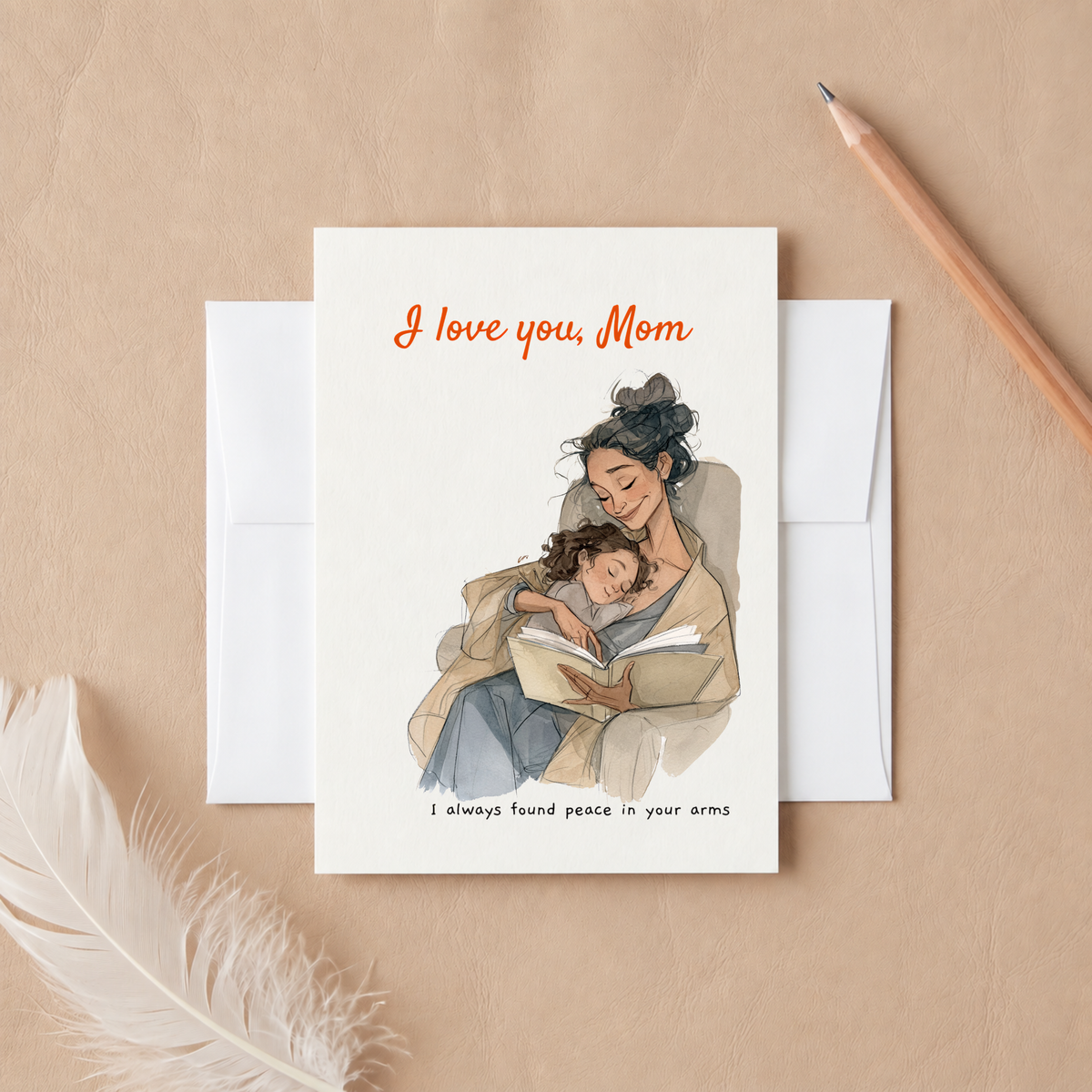 Personalized Card for Mom – Custom Message Birthday or Mother's Day Card, Sentimental Mother Greeting Card from Daughter or Son