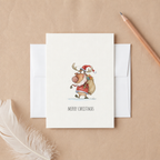 Funny Reindeer Christmas Card – Cute Santa Reindeer Merry Christmas Greeting Card, Humorous Holiday Card