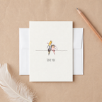 Love Birds Valentine Card – Cute Cockatiel Couple Greeting Card, Romantic Love Card for Him or Her