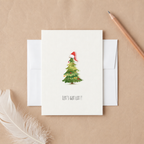 Funny Christmas Tree Card – Let's Get Lit Christmas Card, Watercolor Holiday Greeting Card