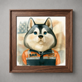Search and Rescue Husky Wall Art Print – SAR Dog Portrait Poster, Rescue K9 Animal Profession Decor - Nimbun Art - Frame not included