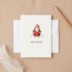 Cute Santa Penguin Christmas Card – Funny Merry Christmas Holiday Greeting Card