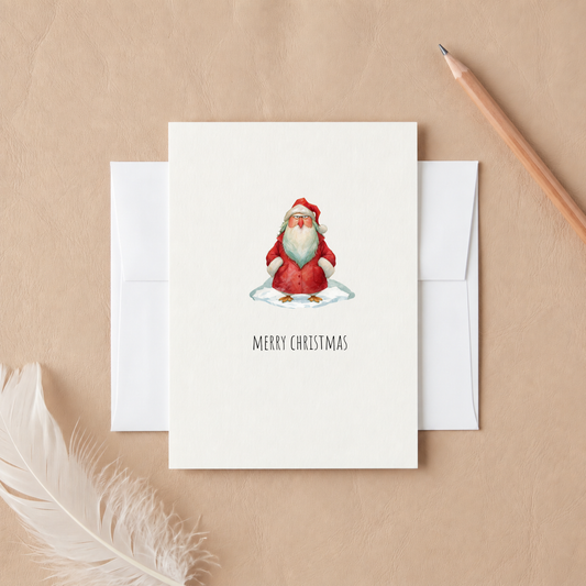 Santa Penguin Christmas Card – Cute Funny Holiday Greeting Card