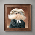 Judge Cat Wall Art Print – Funny British Longhair Cat Portrait, Lawyer Cat Poster, Courtroom Animal Wall Decor - Nimbun Art - Frame not included