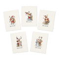 Funny Reindeer Christmas Card Bundle of 5 – Cute Merry Christmas Greeting Card Set, Whimsical Holiday Cards - Small Size
