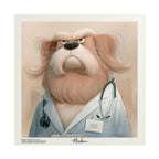 Doctor Golden Retriever Wall Art – Funny Dog Doctor Portrait Print, Medical Office Decor, Golden Retriever Wall Decor - Nimbun Art - Frame not included