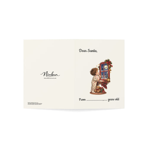 Dear Santa Card – Letter to Santa Christmas Card for Boys, Christmas Wish List Keepsake, Kids Holiday Activity Card