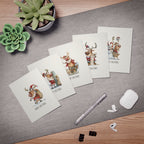 Funny Reindeer Christmas Card Bundle of 5 – Cute Merry Christmas Greeting Card Set, Whimsical Holiday Cards - Small Size